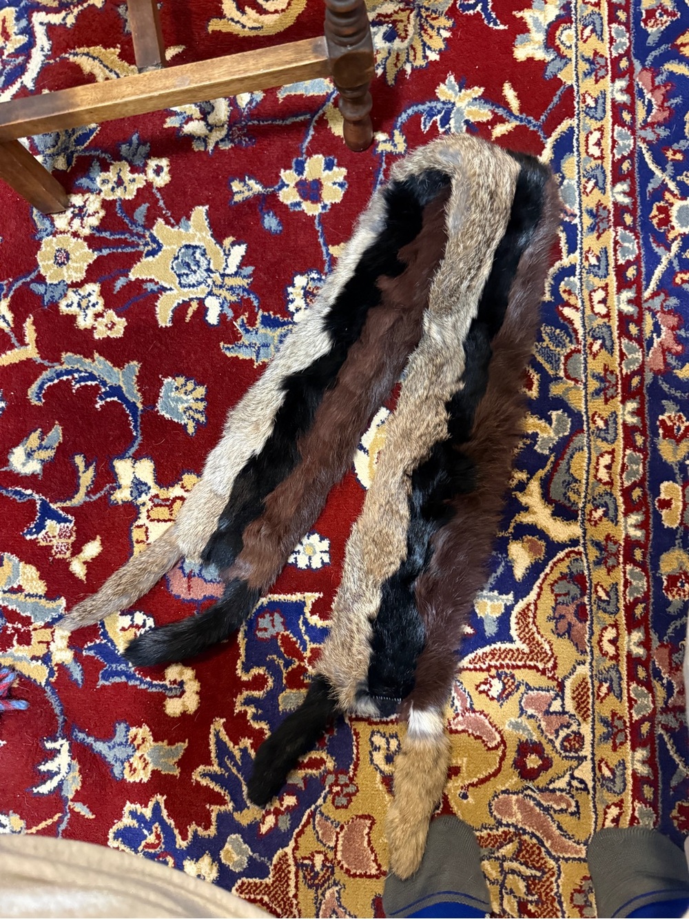 Fur multi colored Scarf Wrap